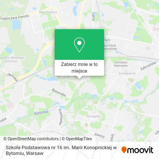 Mapa Szkoła Podstawowa nr 16 im. Marii Konopnickiej w Bytomiu