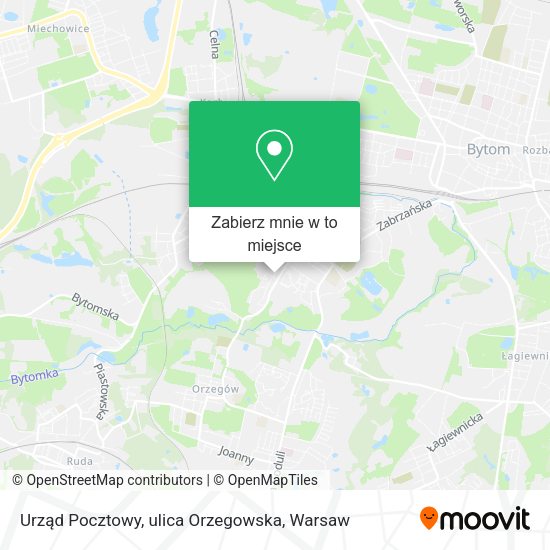 Mapa Urząd Pocztowy, ulica Orzegowska