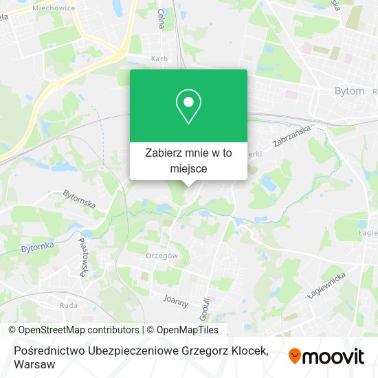 Mapa Pośrednictwo Ubezpieczeniowe Grzegorz Klocek