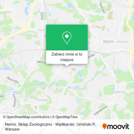 Mapa Nemo. Sklep Zoologiczno - Wędkarski. Umiński P.