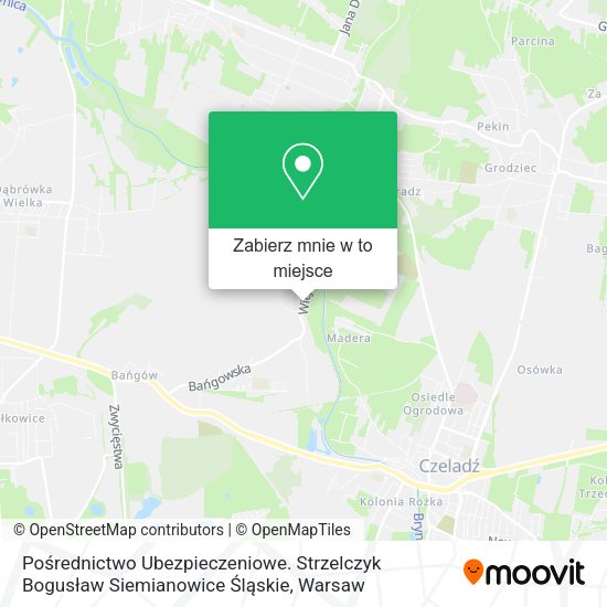 Mapa Pośrednictwo Ubezpieczeniowe. Strzelczyk Bogusław Siemianowice Śląskie