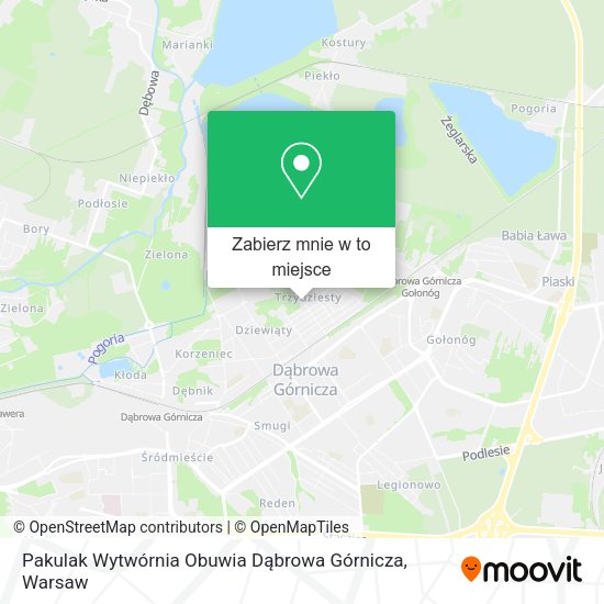 Mapa Pakulak Wytwórnia Obuwia Dąbrowa Górnicza