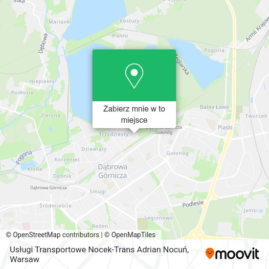 Mapa Usługi Transportowe Nocek-Trans Adrian Nocuń