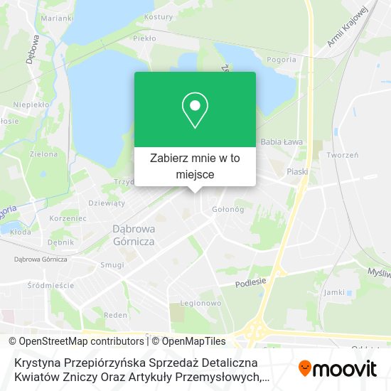 Mapa Krystyna Przepiórzyńska Sprzedaż Detaliczna Kwiatów Zniczy Oraz Artykuły Przemysłowych