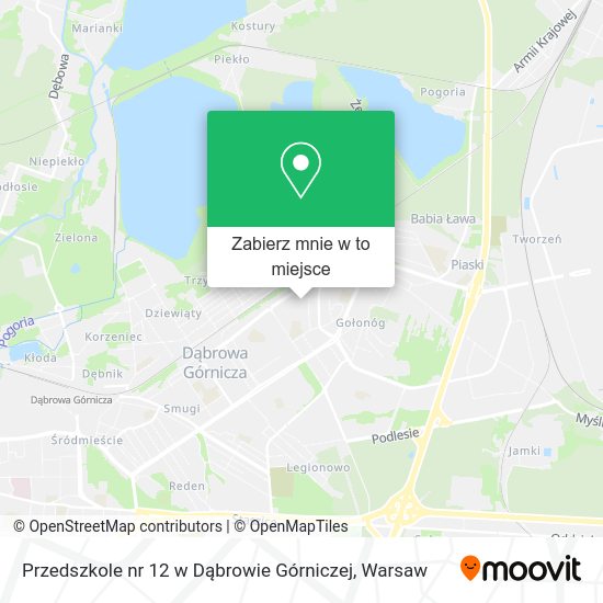 Mapa Przedszkole nr 12 w Dąbrowie Górniczej