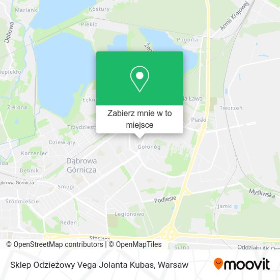 Mapa Sklep Odzieżowy Vega Jolanta Kubas