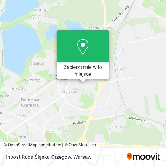 Mapa Inpost Ruda Śląska-Orzegów