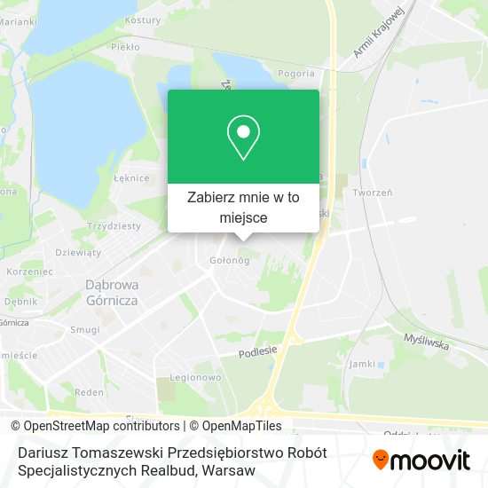 Mapa Dariusz Tomaszewski Przedsiębiorstwo Robót Specjalistycznych Realbud