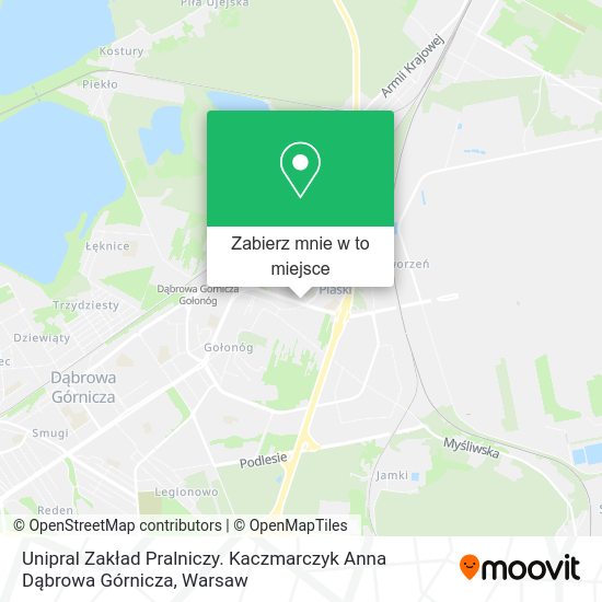 Mapa Unipral Zakład Pralniczy. Kaczmarczyk Anna Dąbrowa Górnicza