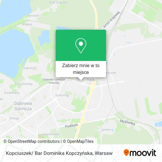 Mapa Kopciuszek/ Bar Dominika Kopczyńska