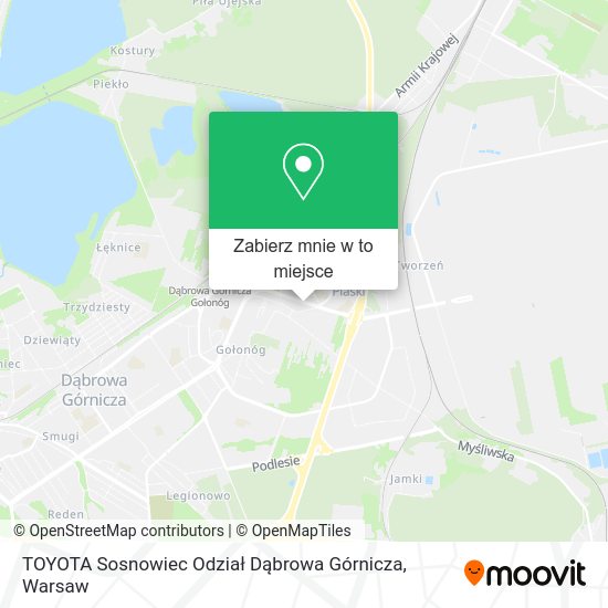 Mapa TOYOTA Sosnowiec Odział Dąbrowa Górnicza