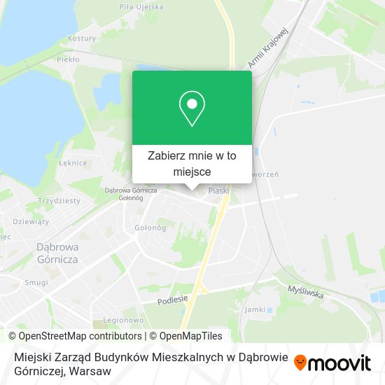 Mapa Miejski Zarząd Budynków Mieszkalnych w Dąbrowie Górniczej