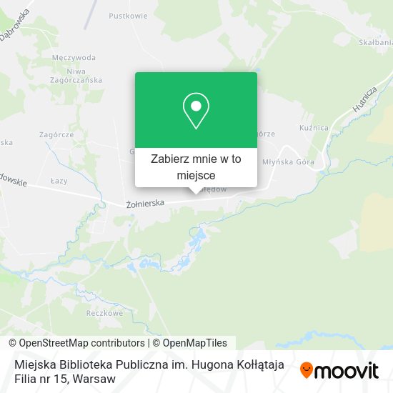 Mapa Miejska Biblioteka Publiczna im. Hugona Kołłątaja Filia nr 15