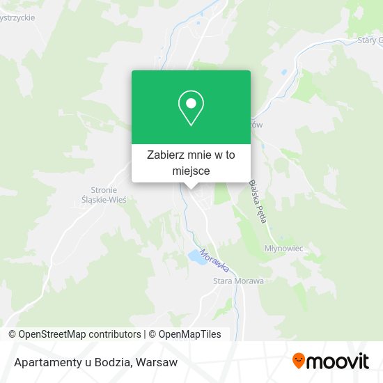 Mapa Apartamenty u Bodzia