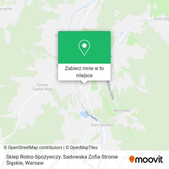 Mapa Sklep Rolno-Spożywczy. Sadowska Zofia Stronie Śląskie