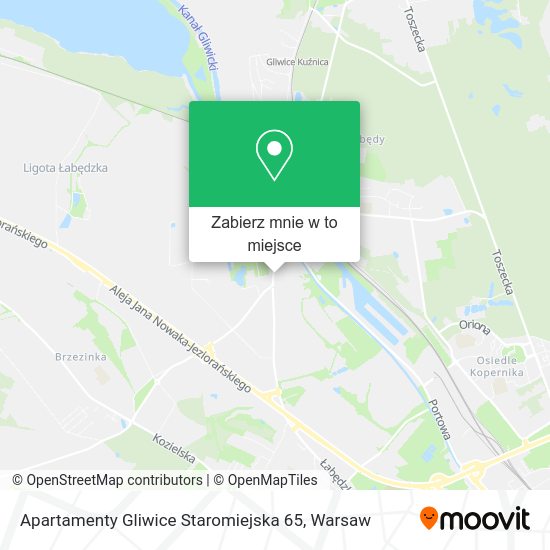 Mapa Apartamenty Gliwice Staromiejska 65