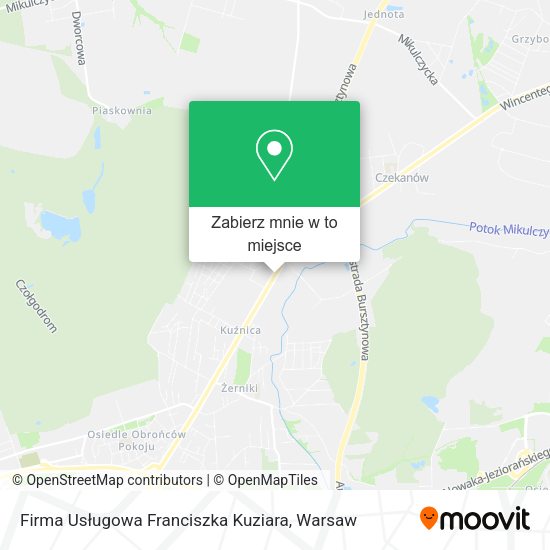 Mapa Firma Usługowa Franciszka Kuziara