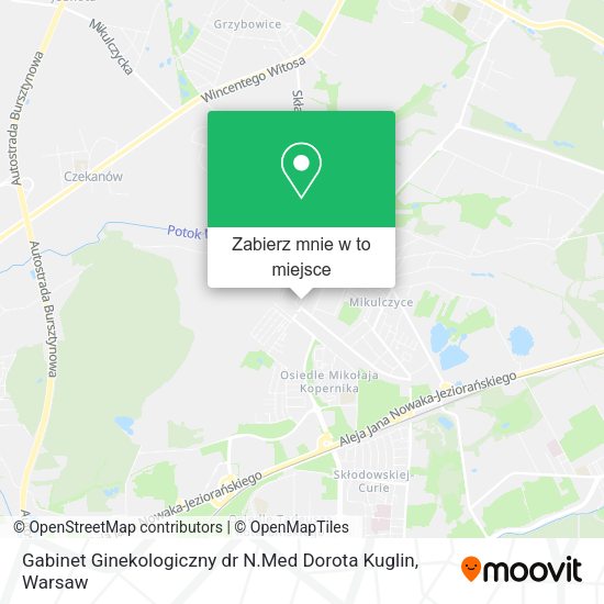 Mapa Gabinet Ginekologiczny dr N.Med Dorota Kuglin