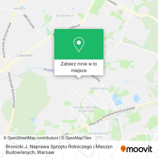 Mapa Bronicki J. Naprawa Sprzętu Rolniczego i Maszyn Budowlanych