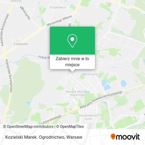 Mapa Kozielski Marek. Ogrodnictwo