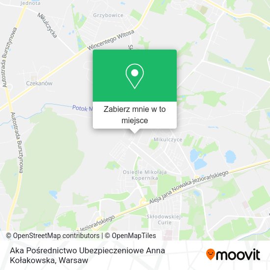 Mapa Aka Pośrednictwo Ubezpieczeniowe Anna Kołakowska