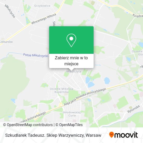 Mapa Szkudlarek Tadeusz. Sklep Warzywniczy