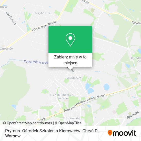 Mapa Prymus. Ośrodek Szkolenia Kierowców. Chryń D.