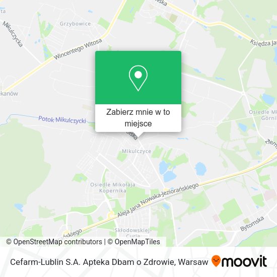 Mapa Cefarm-Lublin S.A. Apteka Dbam o Zdrowie