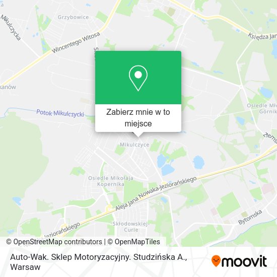 Mapa Auto-Wak. Sklep Motoryzacyjny. Studzińska A.