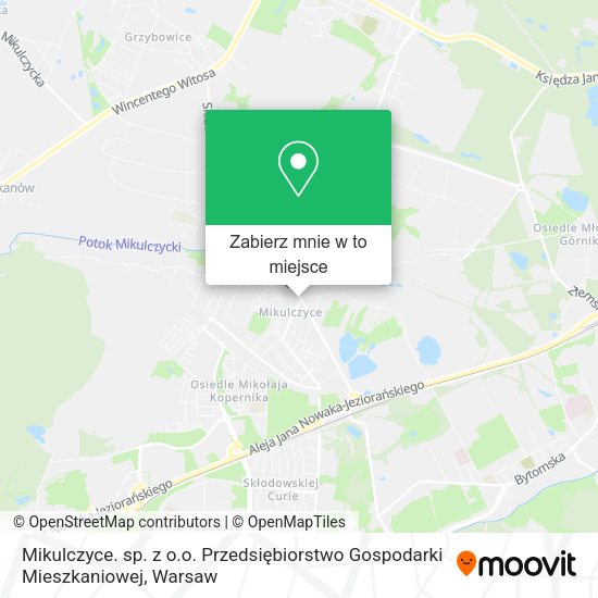 Mapa Mikulczyce. sp. z o.o. Przedsiębiorstwo Gospodarki Mieszkaniowej