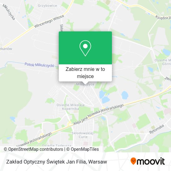 Mapa Zakład Optyczny Świętek Jan Filia