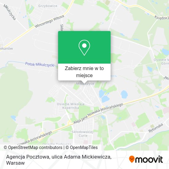 Mapa Agencja Pocztowa, ulica Adama Mickiewicza