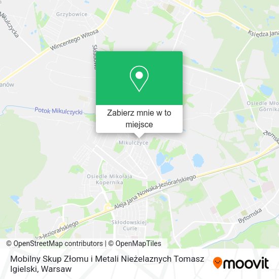 Mapa Mobilny Skup Złomu i Metali Nieżelaznych Tomasz Igielski