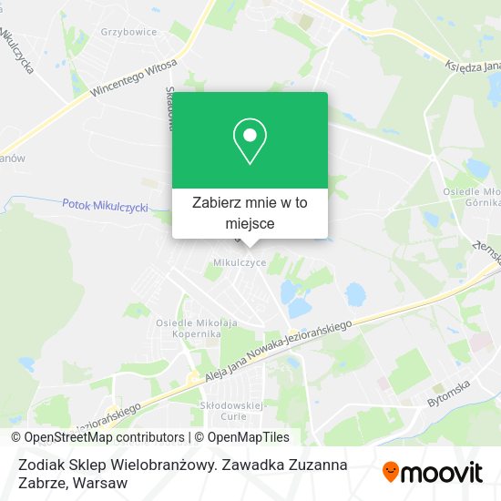 Mapa Zodiak Sklep Wielobranżowy. Zawadka Zuzanna Zabrze