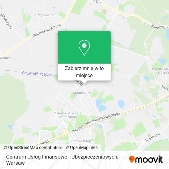 Mapa Centrum Usług Finansowo - Ubezpieczeniowych