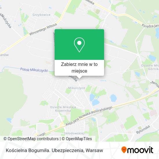 Mapa Kościelna Bogumiła. Ubezpieczenia