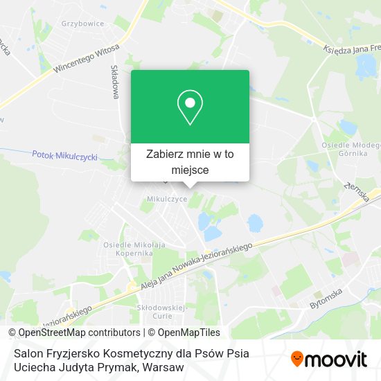 Mapa Salon Fryzjersko Kosmetyczny dla Psów Psia Uciecha Judyta Prymak