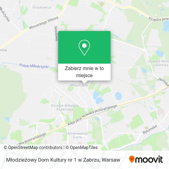 Mapa Młodzieżowy Dom Kultury nr 1 w Zabrzu