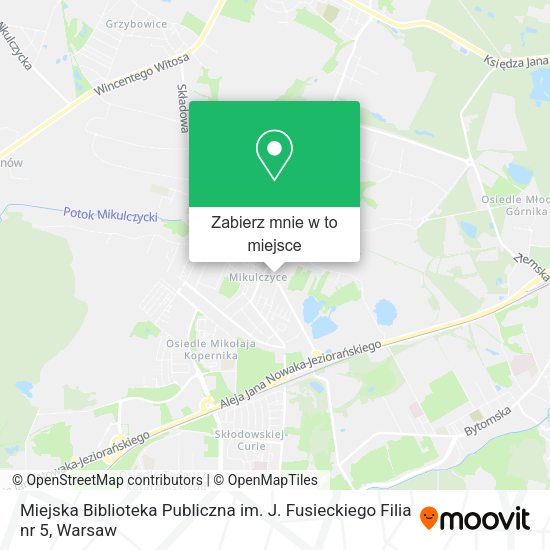 Mapa Miejska Biblioteka Publiczna im. J. Fusieckiego Filia nr 5