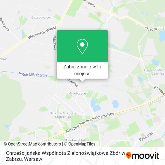 Mapa Chrześcijańska Wspólnota Zielonoświątkowa Zbór w Zabrzu