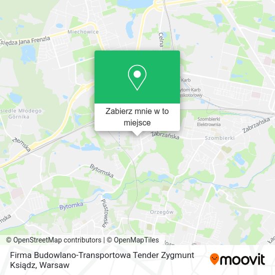 Mapa Firma Budowlano-Transportowa Tender Zygmunt Ksiądz