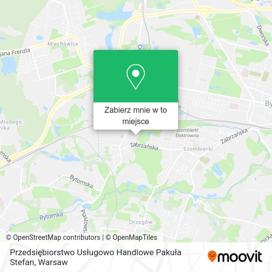 Mapa Przedsiębiorstwo Usługowo Handlowe Pakuła Stefan