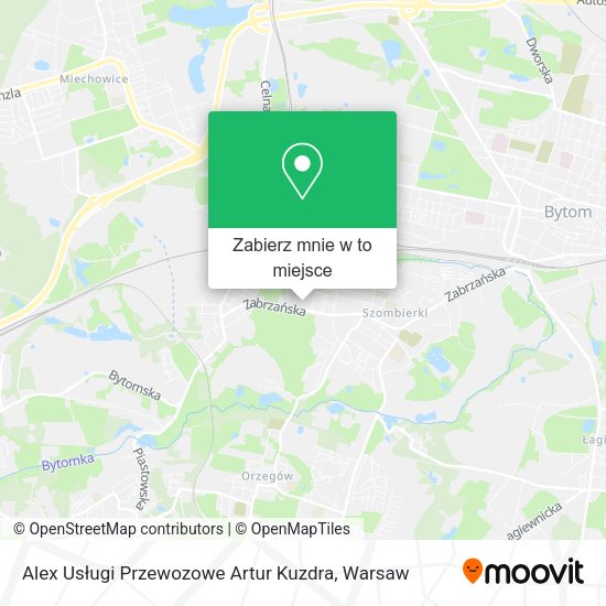 Mapa Alex Usługi Przewozowe Artur Kuzdra