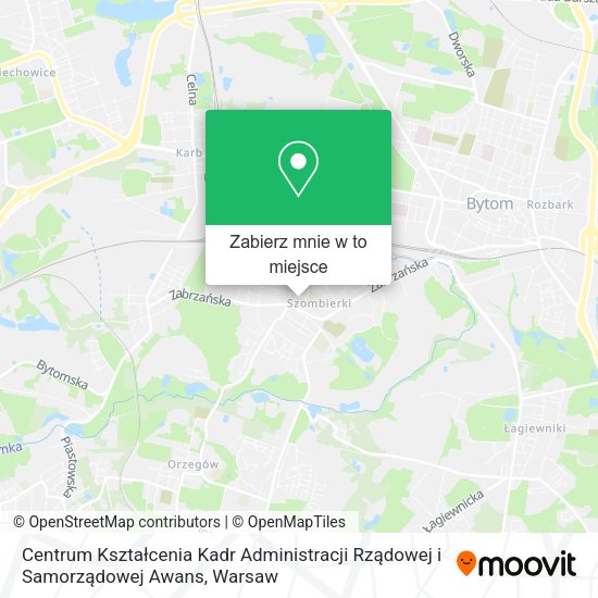 Mapa Centrum Kształcenia Kadr Administracji Rządowej i Samorządowej Awans