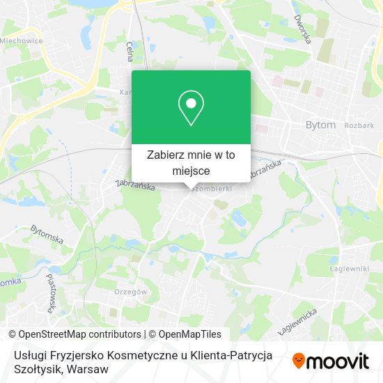 Mapa Usługi Fryzjersko Kosmetyczne u Klienta-Patrycja Szołtysik