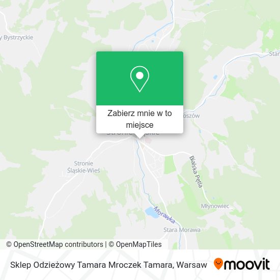 Mapa Sklep Odzieżowy Tamara Mroczek Tamara