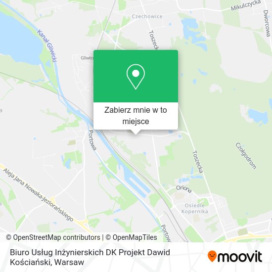 Mapa Biuro Usług Inżynierskich DK Projekt Dawid Kościański