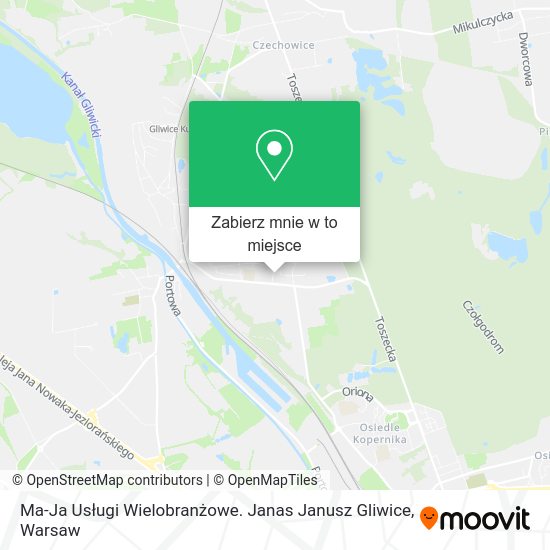 Mapa Ma-Ja Usługi Wielobranżowe. Janas Janusz Gliwice