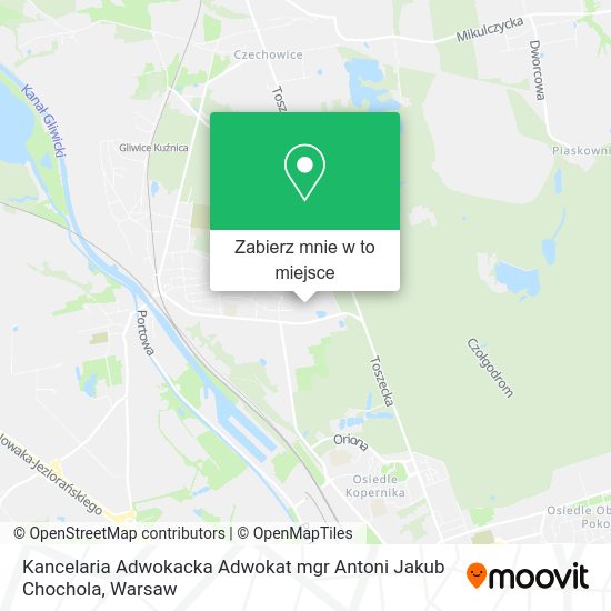 Mapa Kancelaria Adwokacka Adwokat mgr Antoni Jakub Chochola