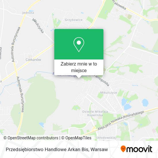 Mapa Przedsiębiorstwo Handlowe Arkan Bis